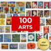 100 Tiny Arts Cross Stitch Pattern. SET