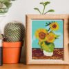 Sunflowers in vase by Vincent van Gogh Cross Stitch Pattern
