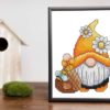 Bee gnome cross stitch pattern - Whimsical and nature-inspired embroidery design