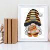 Bee gnome cross stitch pattern - Whimsical and nature-inspired embroidery design