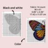 A cross stitch pattern featuring a beautiful mandala butterfly