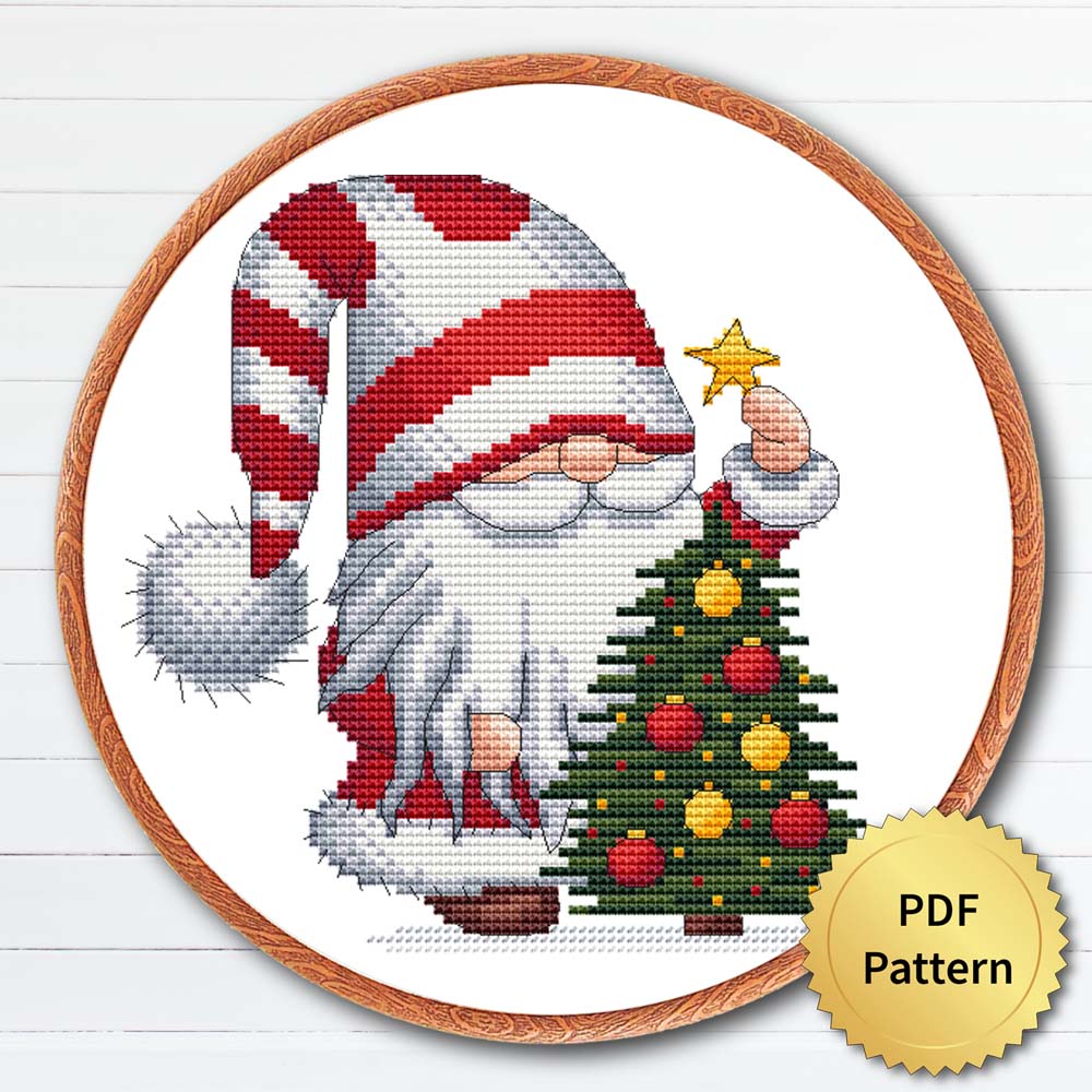 Christmas Gnome cross stitch pattern