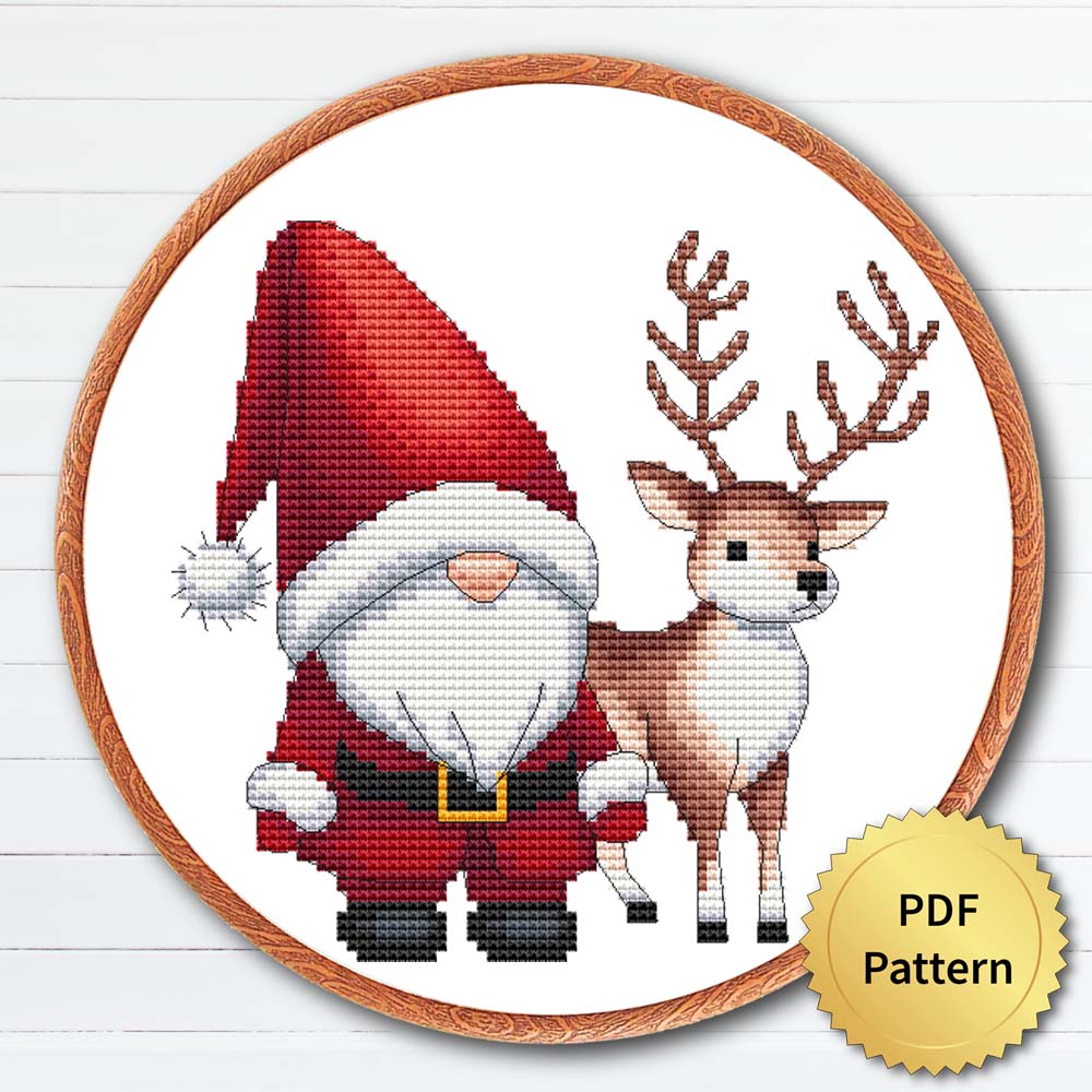 Christmas Gnome cross stitch pattern