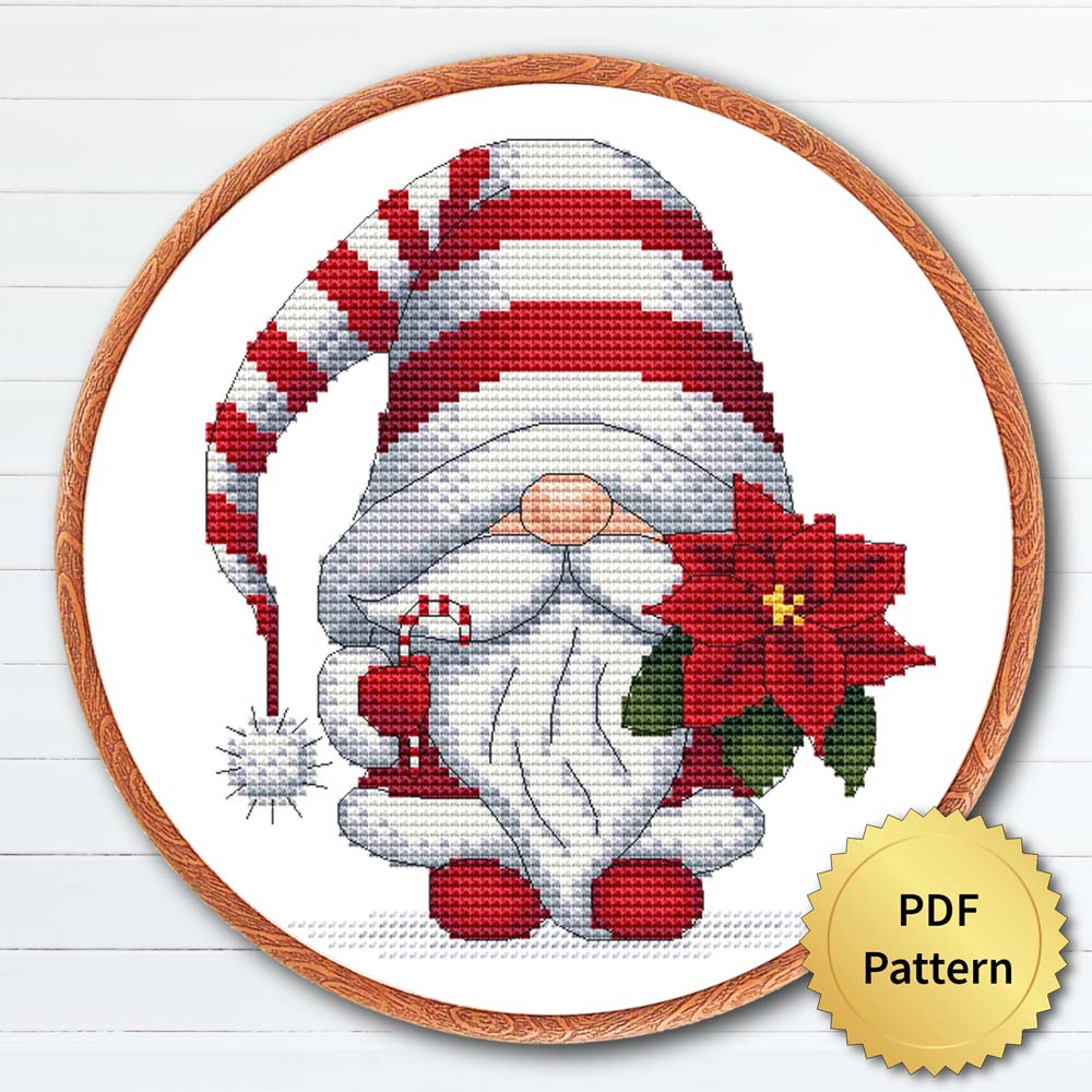 Christmas Gnome cross stitch pattern