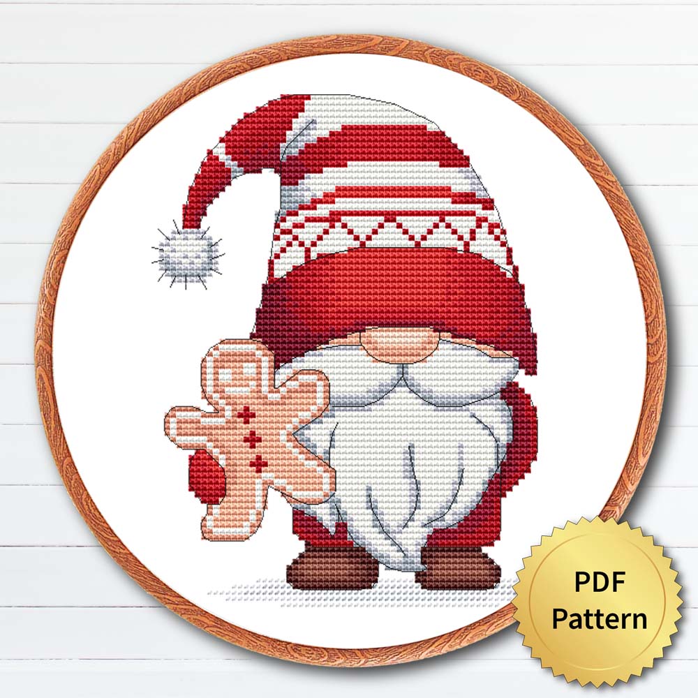 Christmas Gnome cross stitch pattern