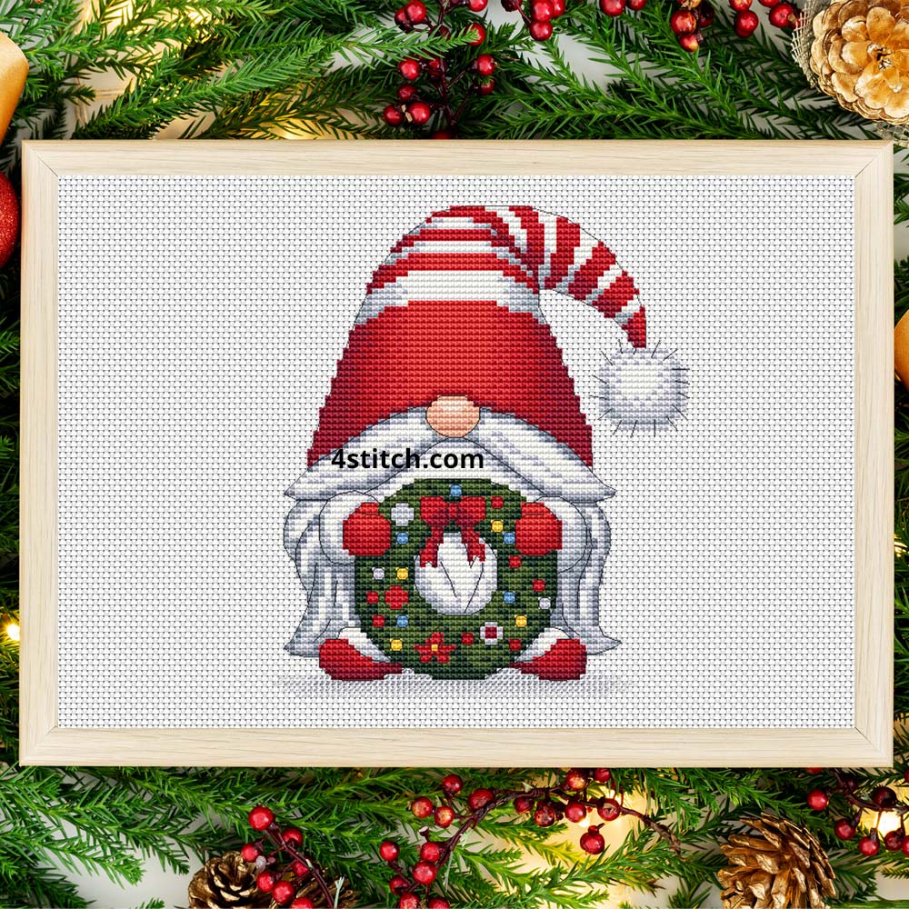Christmas Gnome cross stitch pattern