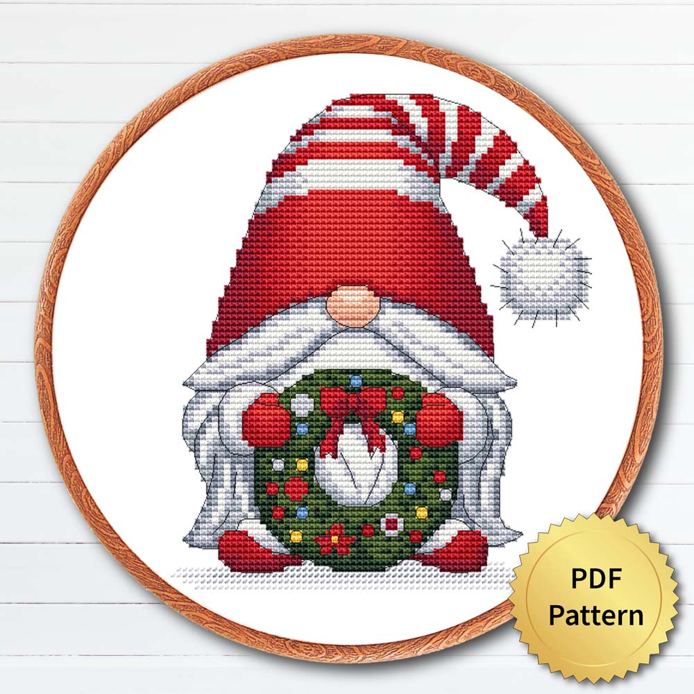 Christmas Gnome cross stitch pattern