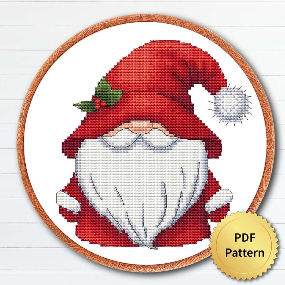 Christmas Gnome cross stitch pattern