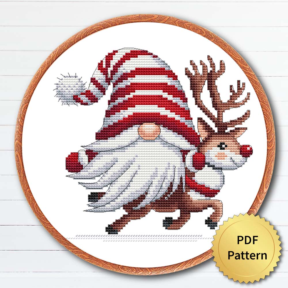 Christmas Gnome cross stitch pattern