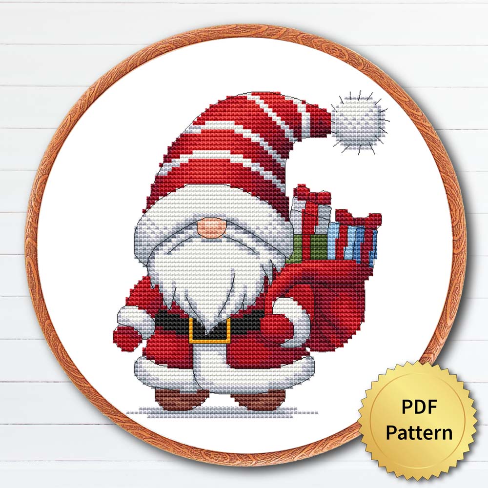 Christmas Gnome cross stitch pattern