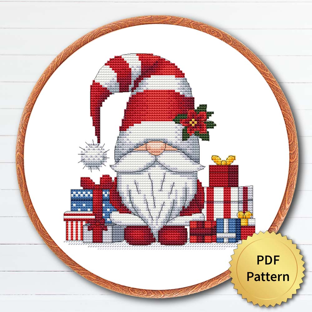 Christmas Gnome cross stitch pattern