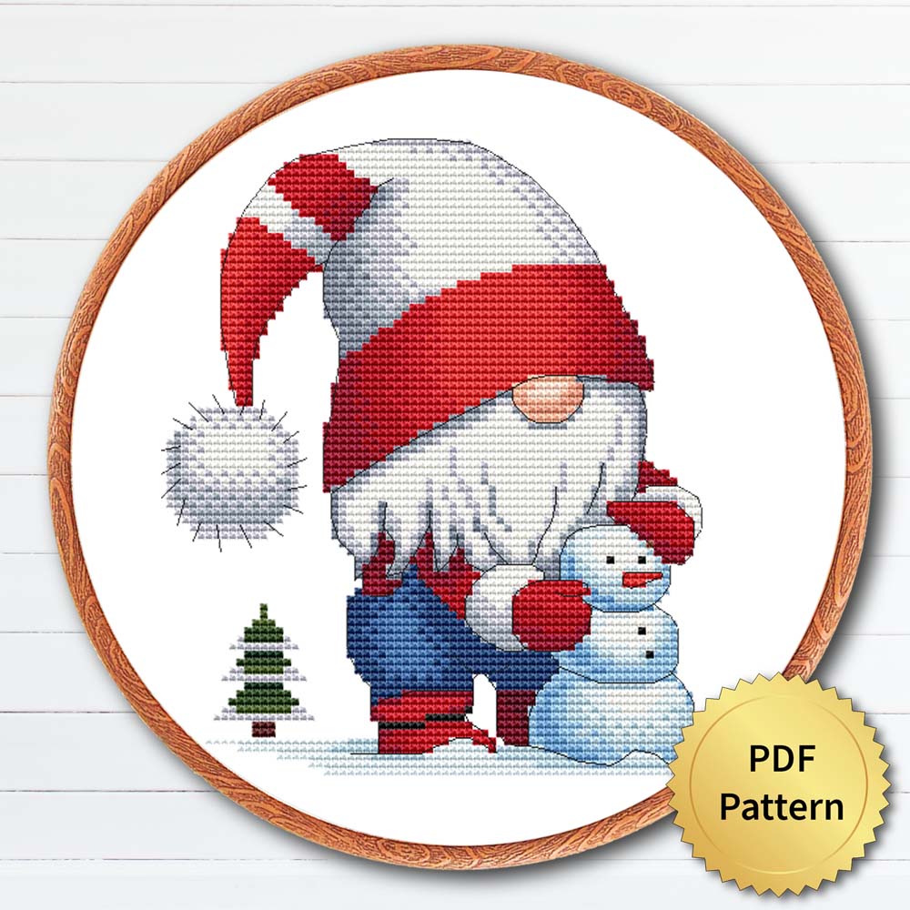 Christmas Gnome cross stitch pattern