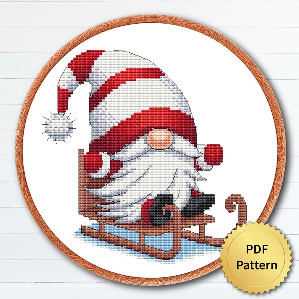 Christmas Gnome cross stitch pattern