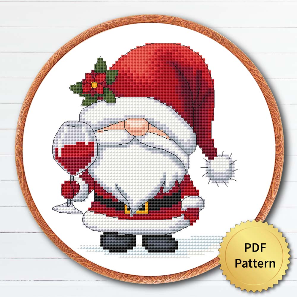 Christmas Gnome cross stitch pattern