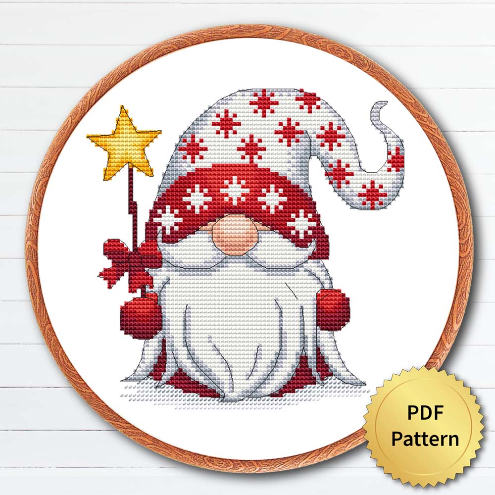 Christmas Gnome cross stitch pattern