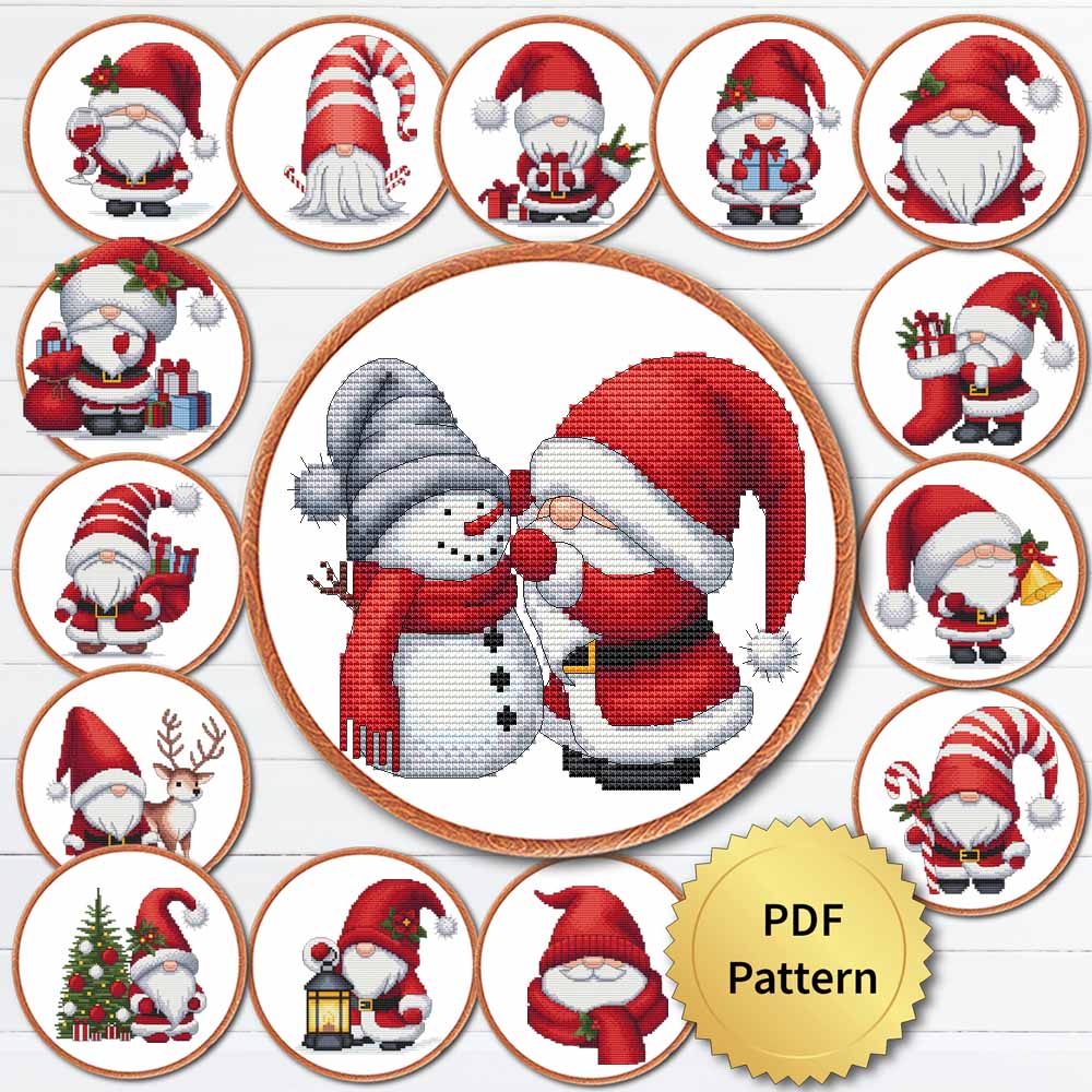 Christmas Gnome cross stitch pattern