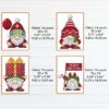 Set of 12 Christmas Gnome cross stitch pattern