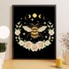 Cottagecore Bee cross stitch pattern - Whimsical and nature-inspired embroidery design