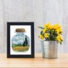 Sea Bottle with Wheat Field with Cypresses by Van Gogh cross stitch pattern featuring a beautiful reproduction of the iconic painting