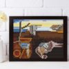 The Persistence of Memory by Salvador Dali cross stitch pattern - Surrealist embroidery inspired by Dali's masterpiece