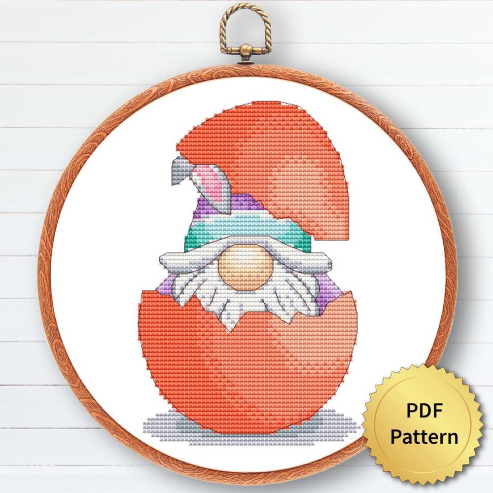 Easter Gnome Cross Stitch Pattern