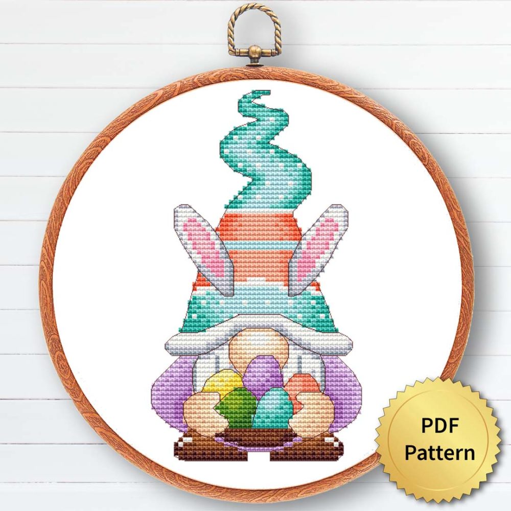 Easter Gnome Cross Stitch Pattern