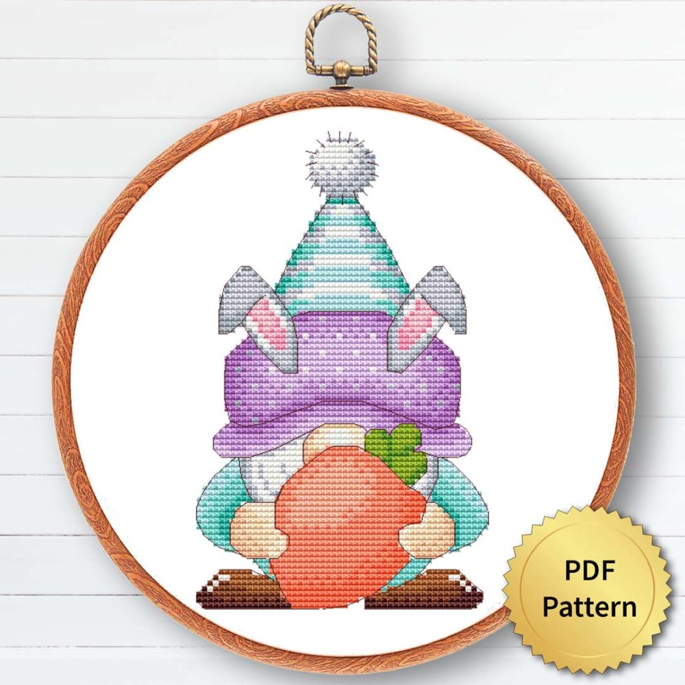 Easter Gnome Cross Stitch Pattern