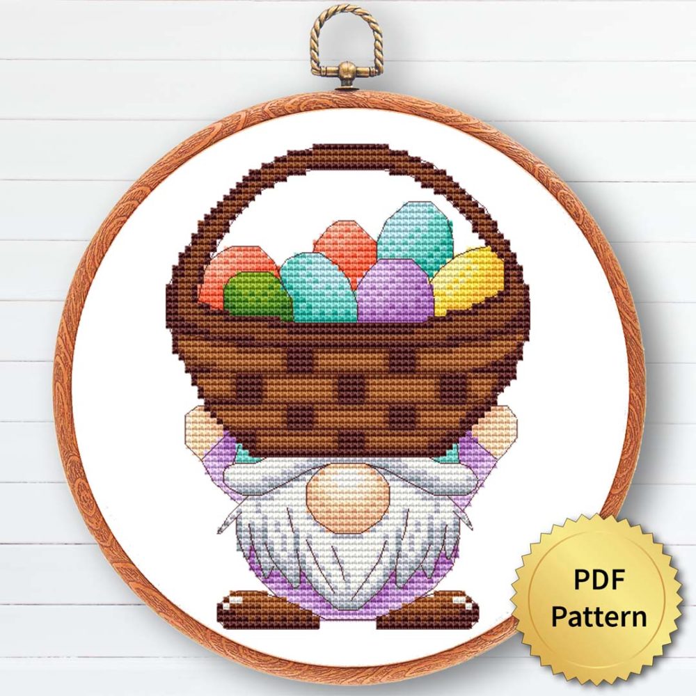 Easter Gnome Cross Stitch Pattern