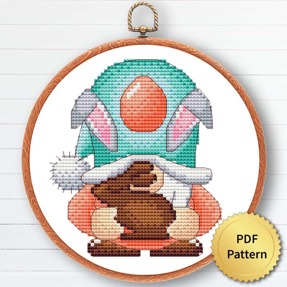 Easter Gnome Cross Stitch Pattern