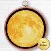 Full moon cross stitch pattern - Enchanting and celestial-themed embroidery design