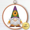 Halloween gnome cross stitch patterns - Festive and spooky Halloween-inspired embroidery designs