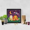 Halloween Pumpkin Cross Stitch Pattern - Image of a finished cross stitch project with a funny pupmkin