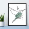 Hummingbird Minimalist Cross Stitch Pattern - a minimalist design of a hummingbird in cross stitch embroidery, suitable for creating modern wall art.