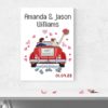 Just married announcement cross stitch pattern - Elegant and customizable wedding embroidery design