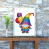 LGBTQ+ gnome cross stitch patterns - Rainbow-inspired pride-themed design