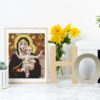 The Madonna of the Lilies by William-Adolphe Bouguereau cross stitch pattern - Religious embroidery inspired by Bouguereau's masterpiece