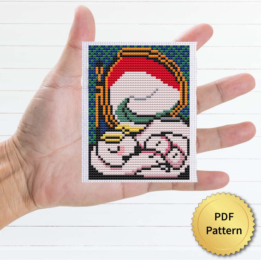 Mirror by Pablo Picasso cross stitch pattern featuring a beautiful reproduction of the iconic painting