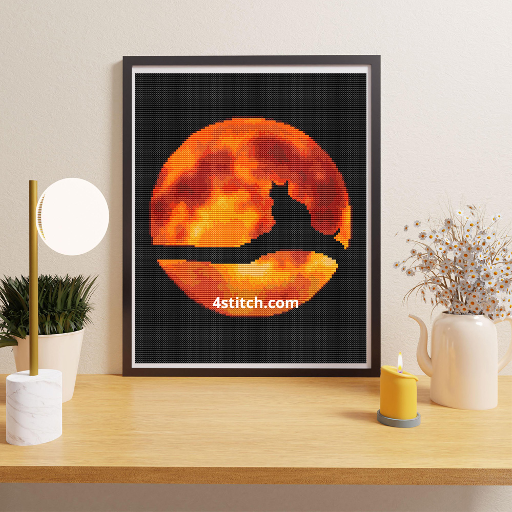 Moon Cat Cross Stitch Pattern - Image 5