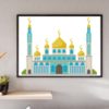 Mosque cross stitch pattern with intricate design