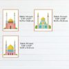 Mosque cross stitch pattern with intricate design