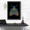 A cross stitch pattern featuring a beautiful mandala butterfly moth