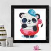 Adorable Panda with Flamingo Swimming Circle Cross Stitch Pattern - Instant Download!