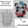 Adorable Panda with Flamingo Swimming Circle Cross Stitch Pattern - Instant Download!