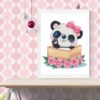 Cute Panda in cake cross stitch pattern for kitchen decor