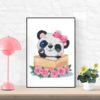 Cute Panda in cake cross stitch pattern for kitchen decor