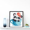 Panda in a Cup cross stitch pattern