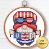 USA Patriot Gnome Cross Stitch Pattern