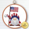 USA Patriot Gnome Cross Stitch Pattern