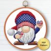 USA Patriot Gnome Cross Stitch Pattern