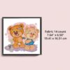 Cute bears cross stitch pattern with a holding hands